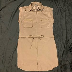 Express Dress Taupe Gold Accents Belt M